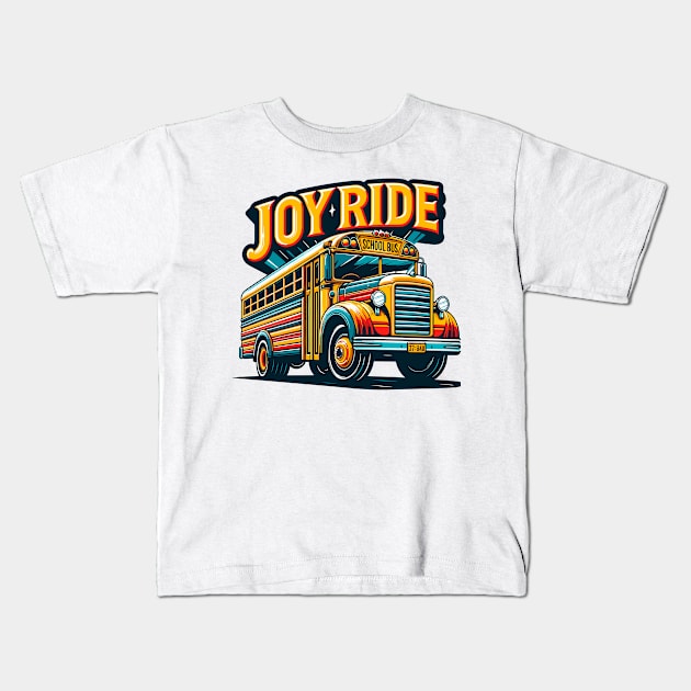 School Bus, Joy Ride Kids T-Shirt by Vehicles-Art